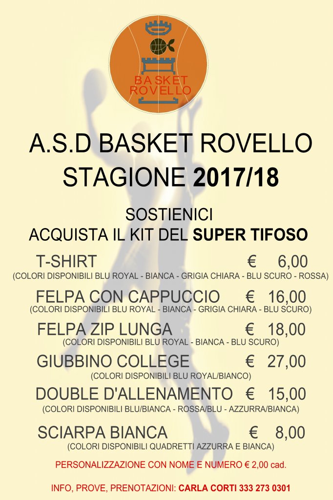 Stagione 17-18 Cartello Costo Merch